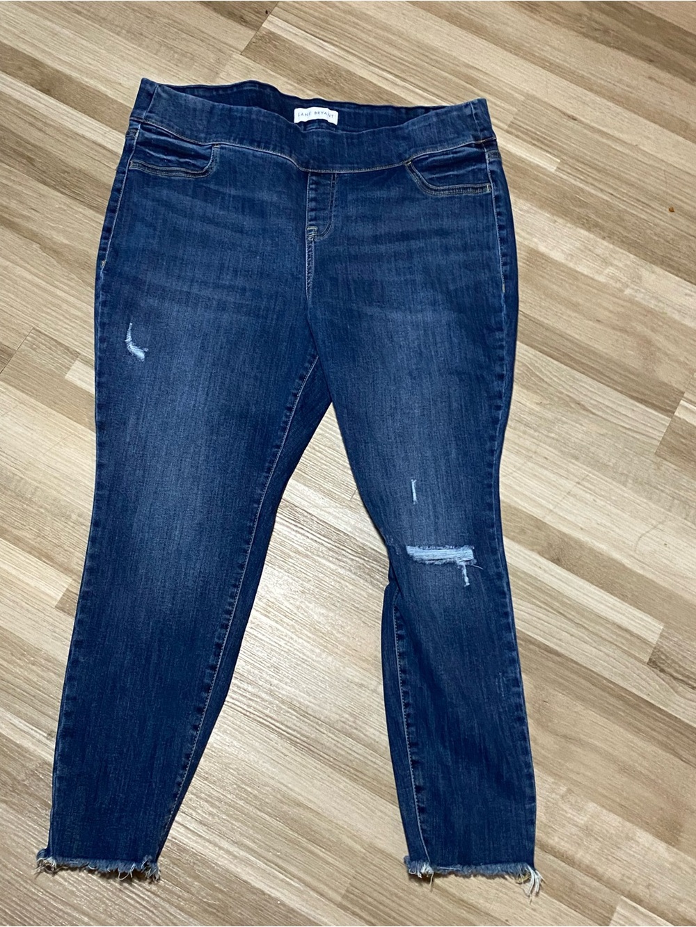 Lane Bryant Dark Blue Distressed Ankle Jeans